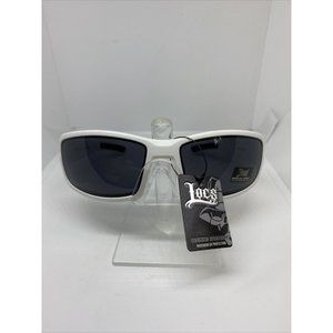 LOCS Sunglasses Wrap White Frame/Black Skulls 8LOC91168 Gangster Thug Biker NWT